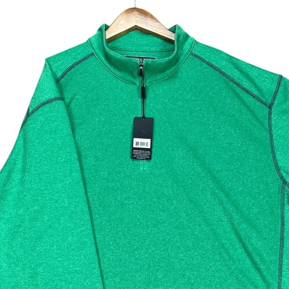 Pebble Beach Pullover Mens XL Green Heathered Quarter Zip Golf Performance‎ NEW